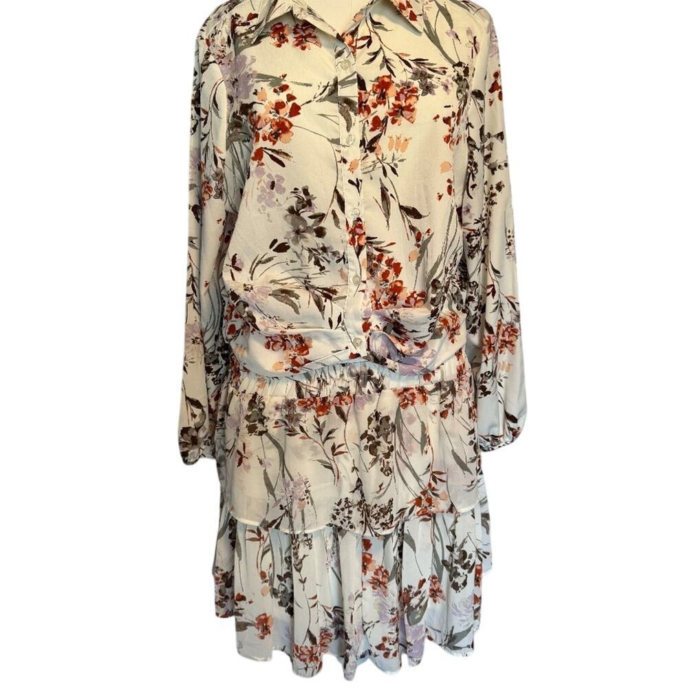 Drew Floral Button Front Top + Skirt Set Size: Large 014